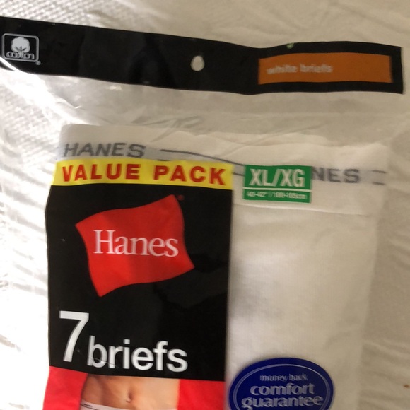 HANES men’s, new in package, 7-XL/XG  white briefs - Picture 3 of 6